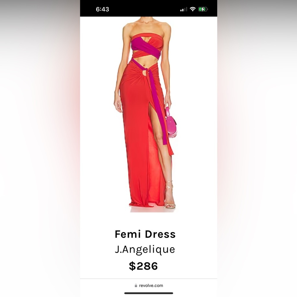 REVOLVE red and purple 2 piece maxi dress